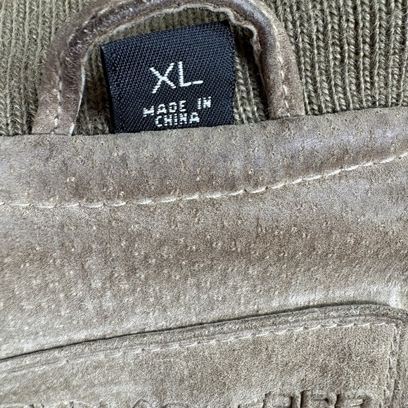 Vintage John Ashford Suede Leather Bomber Jacket Men XL Distressed Y2K Gorpcore - Picture 7 of 16